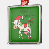 Kuh Funny Cartoon Weihnachtsfeiertag Ornament Aus Metall (Links)