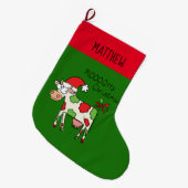Kuh Funny Cartoon Weihnachtsfeiertag Strumpf Großer Weihnachtsstrumpf (Vorderansicht (hängend))