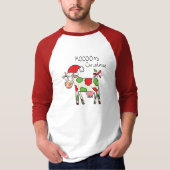 Kuh Funny Cartoon Weihnachtsfeiertag T-Shirt (Vorderseite)