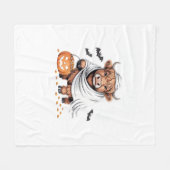 Kuh Funny Halloween Spooky Tierliebhaber Essenziel Fleecedecke (Vorderseite (Horizontal))