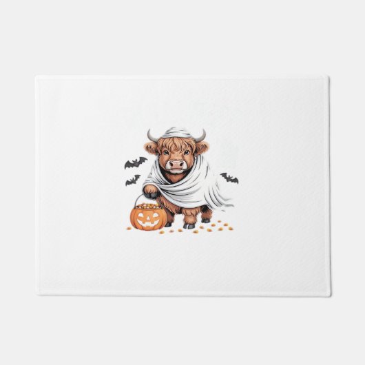 Kuh Funny Halloween Spooky Tierliebhaber Essenziel Fußmatte (Vorderseite)