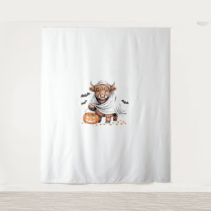 Kuh Funny Halloween Spooky Tierliebhaber Essenziel Wandteppich