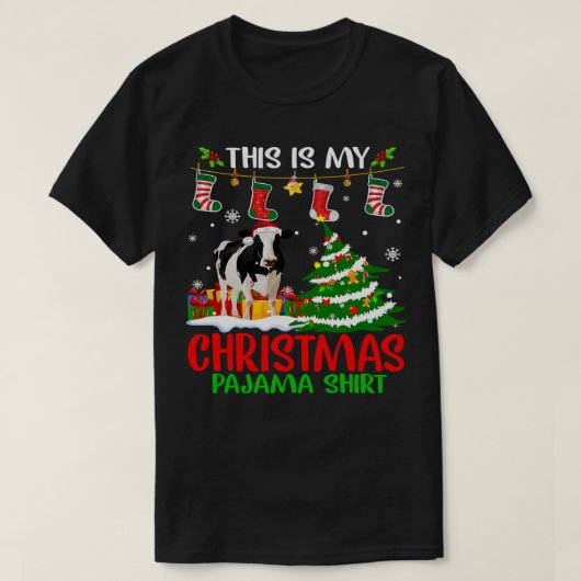 Kuh Funny Rind Weihnachten Weihnachten Niedlich We T-Shirt (Design vorne)