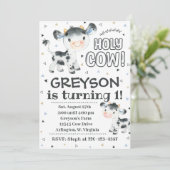 Kuh Geburtstag Einladung Heilige Kuh Einladung (Stehend Vorderseite)