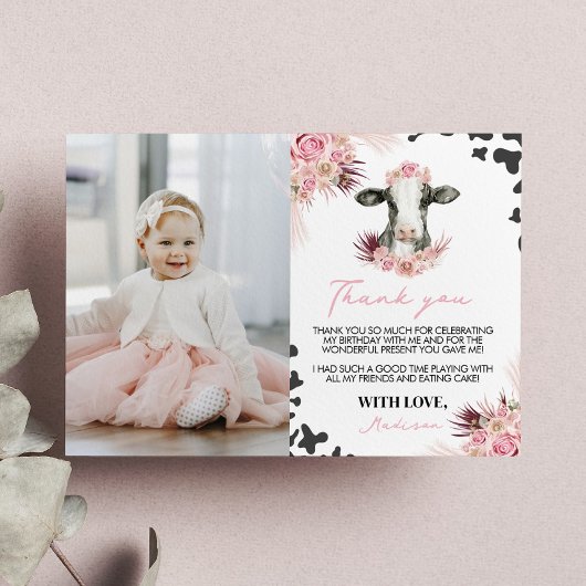 Kuh Geburtstag Foto Danke Karte