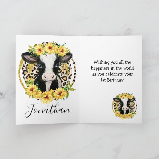 Kuh-Geburtstagskarte Karte (Innenseite)