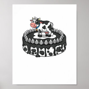 Kuh Geburtstagskuchen Themenabend Bauer Tag Cattle Poster