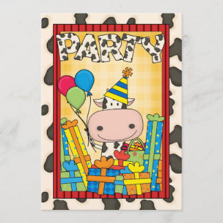 Kuh - Geburtstagspartei des Kindes Einladung