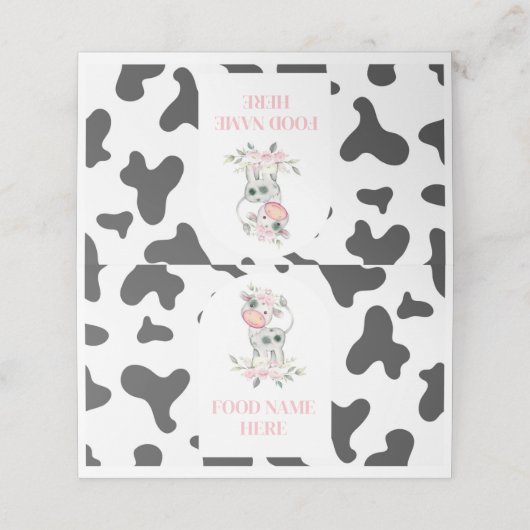 Kuh Geburtstagspartei Platzkarte (Außenseite Aufgefaltet)