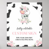 Kuh Geburtstagspartei Tischtennis Poster (Vorne)