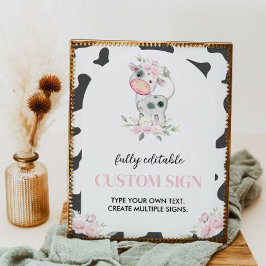 Kuh Geburtstagspartei Tischtennis Poster