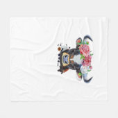 Kuh gekrönt mit Blume Klassischer T - Shirt Fleecedecke (Vorderseite (Horizontal))