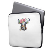Kuh gekrönt mit Blume Klassischer T - Shirt Laptopschutzhülle (Vorderseite Links)