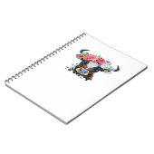 Kuh gekrönt mit Blume Klassischer T - Shirt Notizblock (Linke Seite)