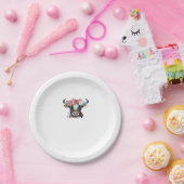 Kuh gekrönt mit Blume Klassischer T - Shirt Pappteller (Party)