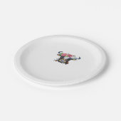 Kuh gekrönt mit Blume Klassischer T - Shirt Pappteller (Schrägansicht)