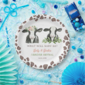 Kuh-Gender-Offenlegungspapier Pappteller (Party)