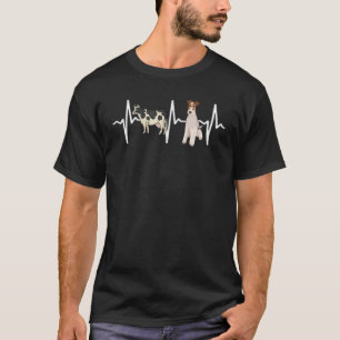 Kuh Gepunktet Wire Fox Terrier Heartbeat Dog T-Shirt