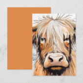 Kuh-Geschenk, Highland-Kuh Dankeskarte (Vorne/Hinten)
