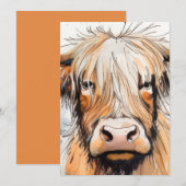 Kuh-Geschenk, Highland-Kuh Einladung (Vorne/Hinten)