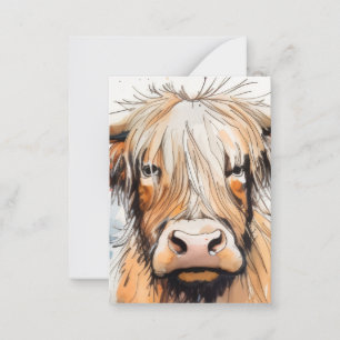 Kuh-Geschenk, Highland-Kuh  Mitteilungskarte