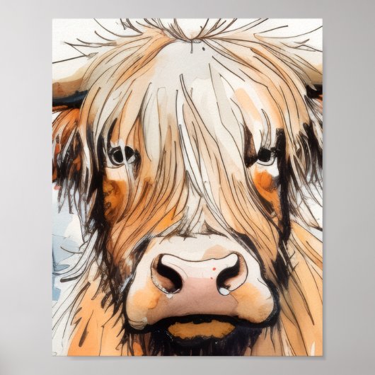 Kuh-Geschenk, Highland-Kuh Poster (Vorne)
