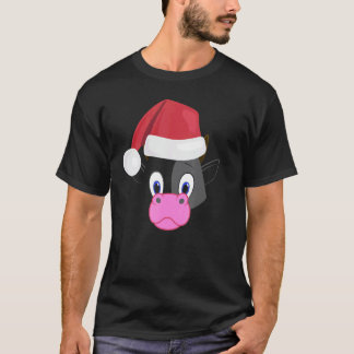 Kuh Gesicht Tier Groß Süß Gesicht Kostüm Weihnacht T-Shirt