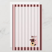 Kuh + Gestreiftes stationäres des Schweins = Moink Briefpapier (Vorne/Hinten)