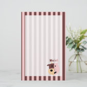 Kuh + Gestreiftes stationäres des Schweins = Moink Briefpapier (Stehend Vorderseite)