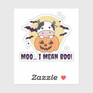 Kuh Ghost Niedlich Kawaii Halloween Moo I Gemein B Aufkleber