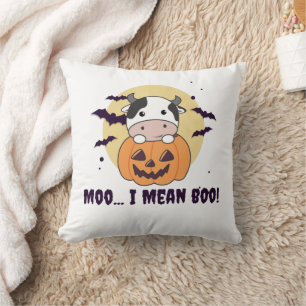 Kuh Ghost Niedlich Kawaii Halloween Moo I Gemein B Kissen