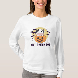 Kuh Ghost Niedlich Kawaii Halloween Moo I Gemein B T-Shirt