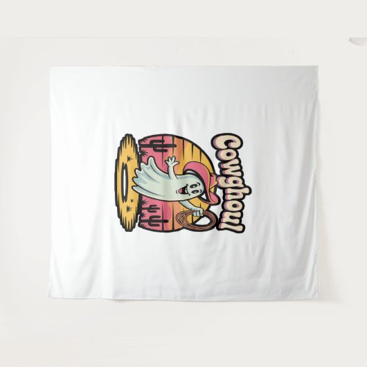 Kuh Ghoul Halloween Spooky Wandteppich (Vorderseite (Horizontal))