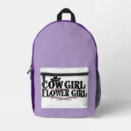Kuh Girl Flower Girl Bedruckter Rucksack
