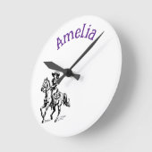 Kuh Girl Runde Wanduhr (Winkel)