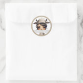 Kuh Girl Runder Aufkleber (Tasche)