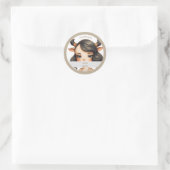 Kuh Girl Runder Aufkleber (Tasche)