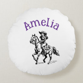 Kuh Girl Rundes Kissen