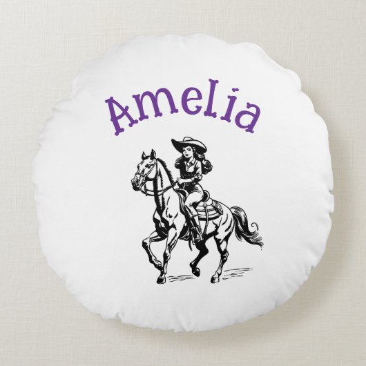 Kuh Girl Rundes Kissen (Vorderseite)