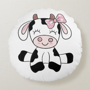 Kuh Girl Rundes Kissen