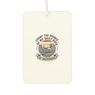 Kuh Glück Vintage Bauernhof Vektor-Shirt-Design_1 Autolufterfrischer