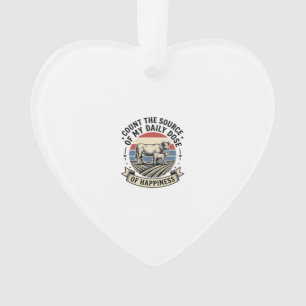Kuh Glück Vintage Bauernhof Vektor-Shirt-Design_1 Ornament