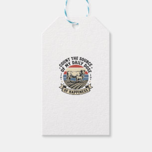 Kuh Glück Vintage-Farm-Vektor-Shirt-Design_1 Geschenkanhänger