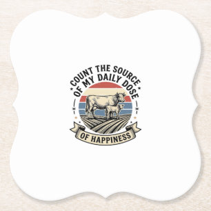 Kuh Glück Vintage-Farm-Vektor-Shirt-Design_1 Untersetzer