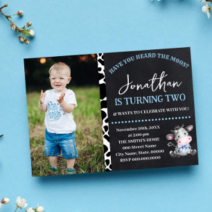 Kuh haben Sie den Moos Blue Geburtstag gehört Einladung