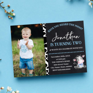 Kuh haben Sie den Moos Blue Geburtstag gehört Einladung