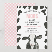 Kuh Haben Sie gehört Moos rosa Karierten Geburtsta