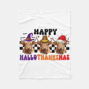 Kuh Hallothanksmas Halloween Erntedankfest Christm Fleecedecke