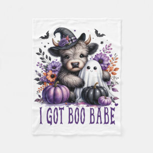 Kuh Halloween Ghost Herbst Lila Got Bobe Fleecedecke