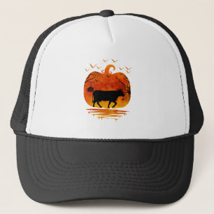 KUH HALLOWEEN-KÜRBIS-KOSTÜM KUH-LIEBHABER HERBST TRUCKERKAPPE